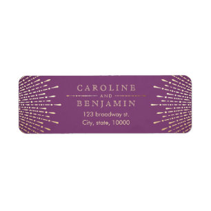 Glam silver glitter deco vintage return address
