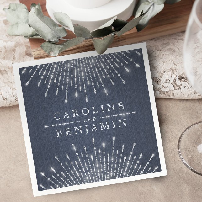 Glam silver glitter deco vintage wedding monogram napkin (Glam silver glitter deco vintage wedding monogram napkins)