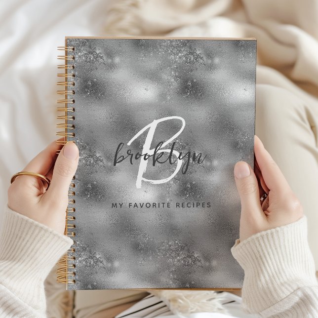 Glam Silver Monogram Recipe Book (Creator Uploaded)