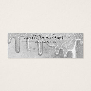 Glam Silver Thick Glitter Drips Earring Display