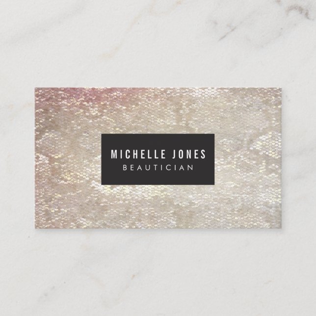 Glam Snake Skin Print Stylist Salon Business Cards (Front)