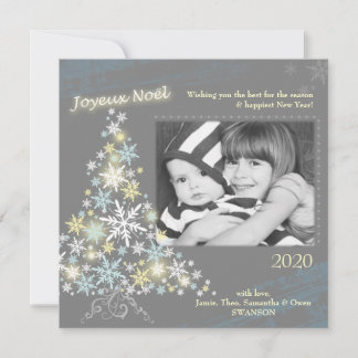 Glam Snowflake Tree Holiday Photo Card