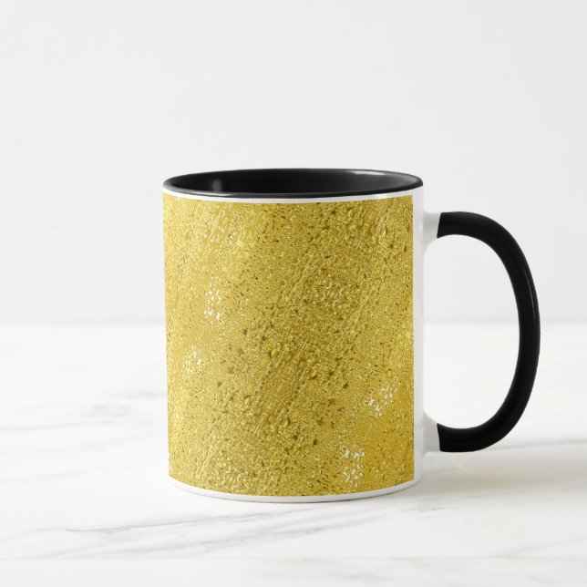 Glam sparkle and shine faux gold pattern mug (Right)