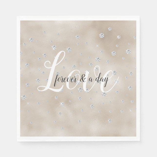Glam sparkle diamonds champagne blush glitz napkin (Front)