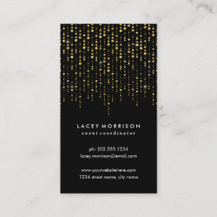Glam String Lights Chic Faux Gold Foil Business Card