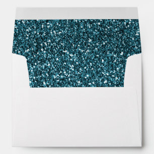 Glam Teal Green Sparkle Glitter Glitz Envelope