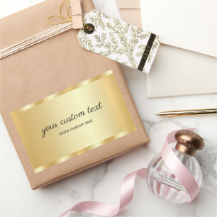 Glam Template Gold Your Custom Text Typography Rectangular Sticker