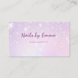 glam trendy hologram nail technician business card