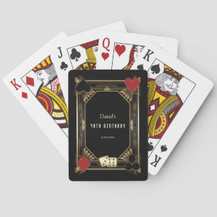 Glam Vegas Casino Royale Art Deco 40th Birthday  Playing Cards