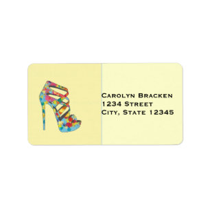 Glam Vintage High Heels Wedding Address Label