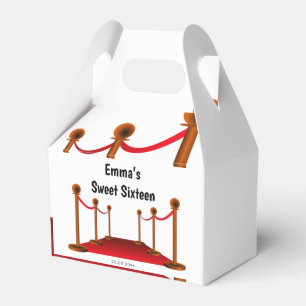 Glam White Red Carpet Sweet 16th Custom Party  Favour Box