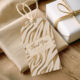 Glam Zebra Stripes Safari Thank You Gold ID1151 Gift Tags