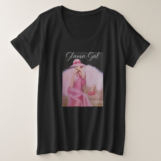 Glama Gal Women's Plus-Size Basic T-Shirt Plus Size T-Shirt (Design Front)