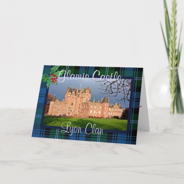 Glamis Castle - Lyon Clan Tartan Christmas Holiday Card (Front)