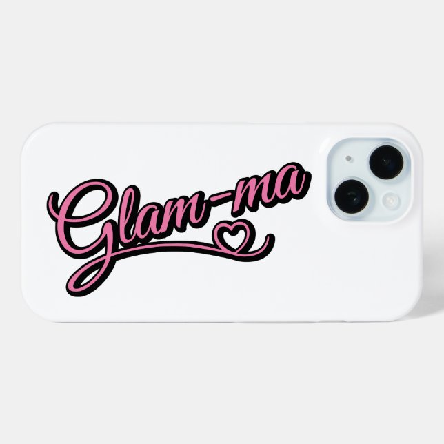 Glamma black/pink on white Case-Mate iPhone case (Back (Horizontal))
