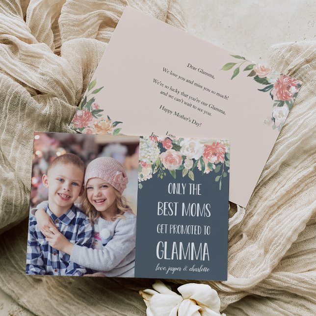Glamma Grandmother Mother's Day Flat Photo Card (Creator Uploaded)