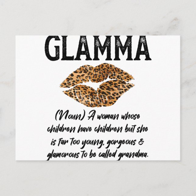 Glamma Leopard Lips Kiss- Glam-Ma Description- Mot Postcard (Front)