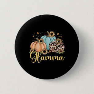 Glamma Leopard Pumpkin Women Thanksgiving Fall 6 Cm Round Badge