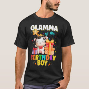 Glamma Of The Birthday Boy Cow Farm Animals Family T-Shirt