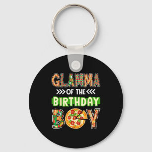 Glamma of the boy birthday boy pizza lover party key ring