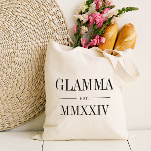 Glamma Roman Numeral Year Established Tote Bag