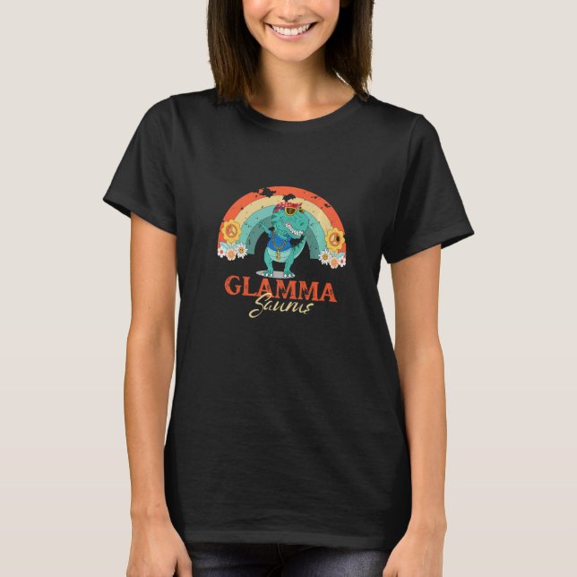 Glamma Saurus Vintage Rainbow Gifts Premium T-Shirt (Front)