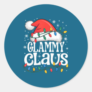 Glammy Claus Funny Xmas Christmas Grandma Holiday  Classic Round Sticker