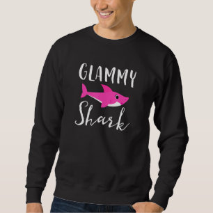 Glammy Shark Grandma Grandmother Pink Shark Graphi Sweatshirt