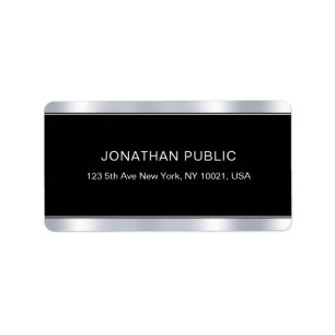 Glamor Black Silver Template Elegant Professional Label