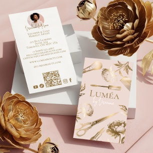 Glamor Blush Pink Gold Beauty Salon Makeup Studio Business Card