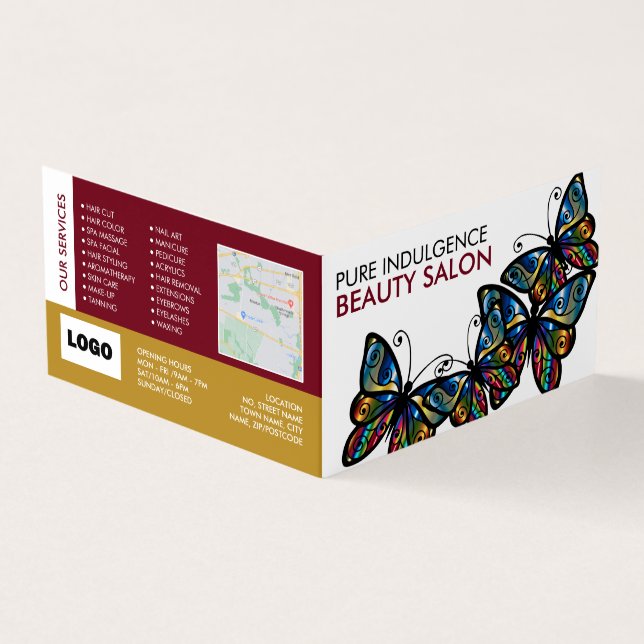 Glamor Butterflies, Beautician, Loyalty Card, Business Card (Outside)