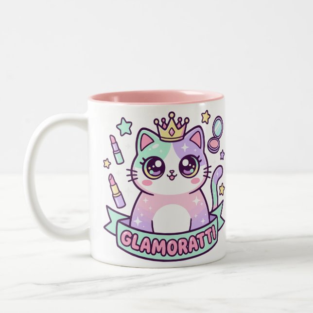 Glamoratti Cat Two-Tone Coffee Mug (Left)