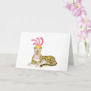 Glamorous Amur leopard blank card