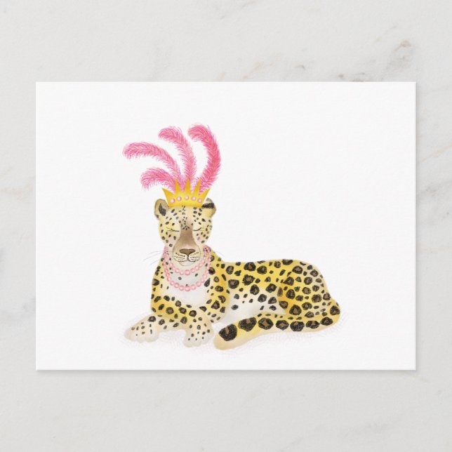 Glamorous Amur leopard postcard (Front)