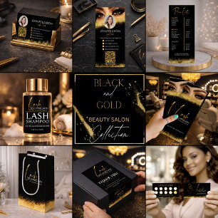 Glamorous Black & Gold Lash Tech Loyalty Card