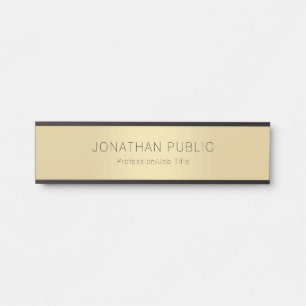 Glamorous Black Gold Template Modern Professional Door Sign