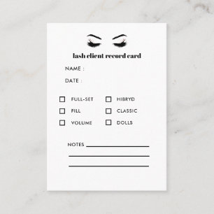 Glamorous Eyelash Extension Client Consultation Business Card