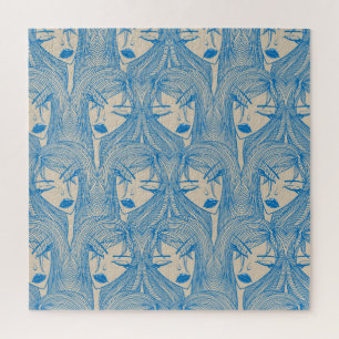 Glamorous girl: stylish seamless pattern. jigsaw puzzle