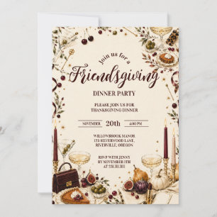 Glamorous Girls’ Night Friendsgiving Invitation