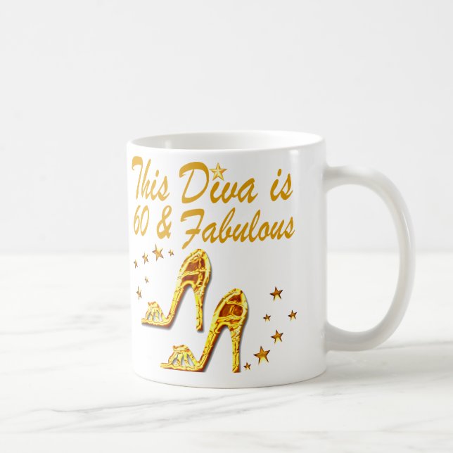 GLAMOROUS GOLD 60TH BIRTHDAY COFFEE MUG (Right)