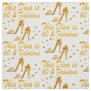 GLAMOROUS GOLD 60TH BIRTHDAY FABRIC