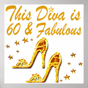 GLAMOROUS GOLD 60TH BIRTHDAY POSTER