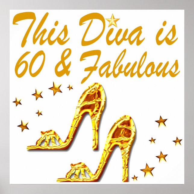 GLAMOROUS GOLD 60TH BIRTHDAY POSTER (Front)
