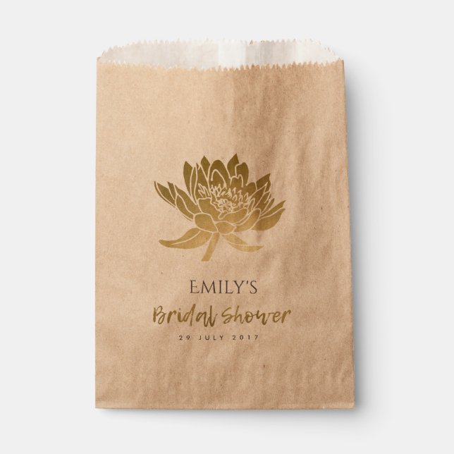 GLAMOROUS  GOLD  FLORAL BRIDAL SHOWER FAVOUR BAGS (Front)