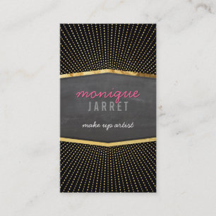 GLAMOROUS gold foil art deco sunburst modern black Business Card