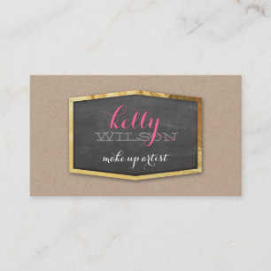 GLAMOROUS gold foil elegant eco natural kraft Business Card