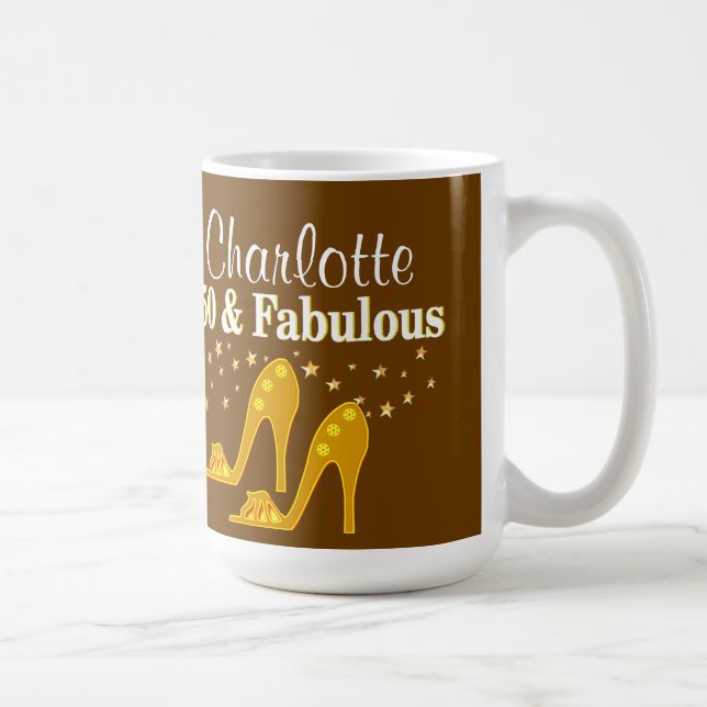 GLAMOROUS GOLD PERSONALIZED 50TH BIRTHDAY MUG (Right)