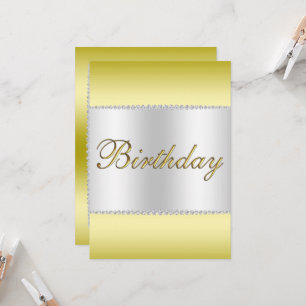 Glamorous Gold, Silver & Gems Birthday Invitation