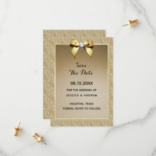 Glamorous Gold & Stylish Gem Wedding Save The Date