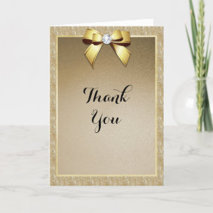 Glamorous Gold & Stylish Gem Wedding Thank You Card